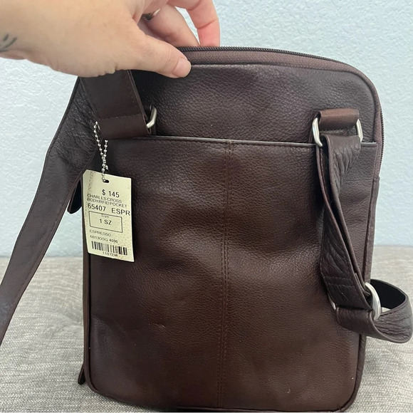NEW Overland Expresso Dark Brown Leather Crossbody Bag/Purse - Picture 5 of 9